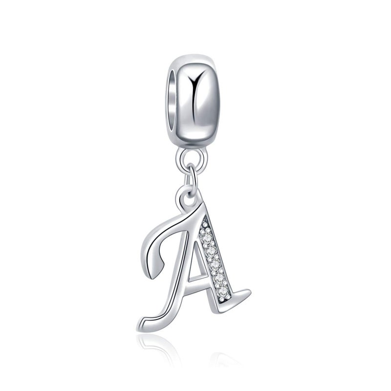 SOUKISS Letter A Charm Sterling Silver 925 Initial A-z Alphabet Beads Name Charm for Pandora Bracelet Charms - Image 1
